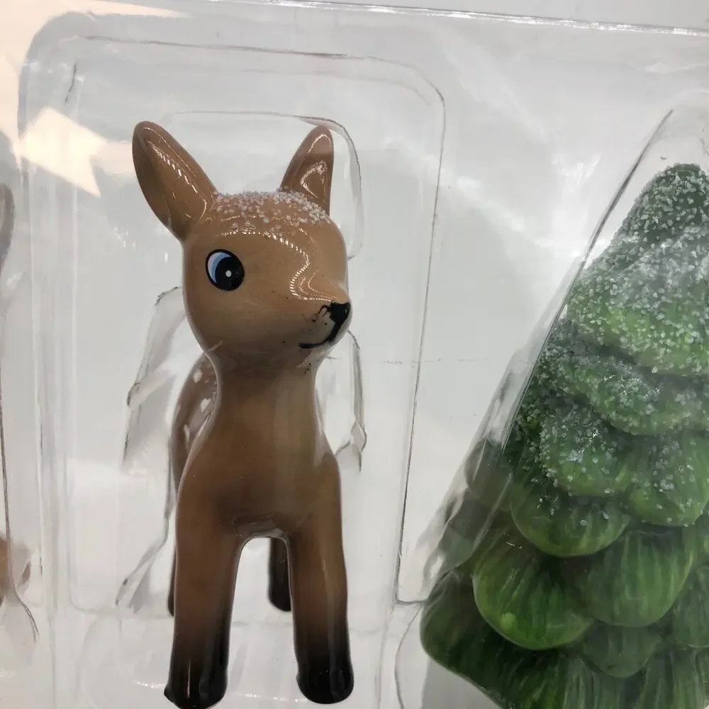 Target Wondershop 3 pc set of 2 Deer & Tree Ceramic Christmas Figures